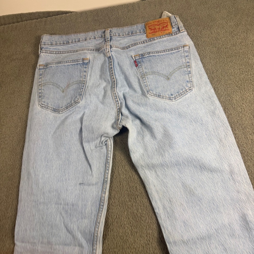Levis 505 Regular Fit Straight Leg Jeans Light Wash Blue Denim 34x32 Mens